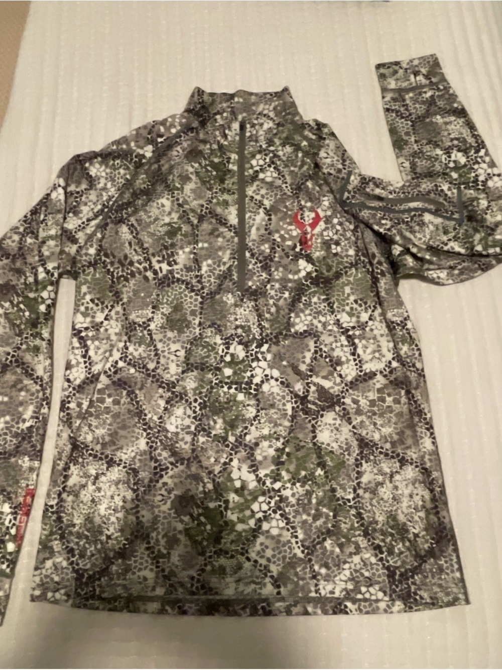Badlands Camo Half-Zip Pullover with Red Logo